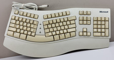 Microsoft Natural Ergonomic White PS2 Wired Keyboard 59758 
