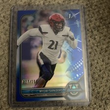 2022 1st Bowman U #16 Myjai Sanders Chrome Blue #d/199