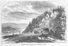 Hudson River Railroad at Anthony's Nose - Buenos Ayres, South America - 1855