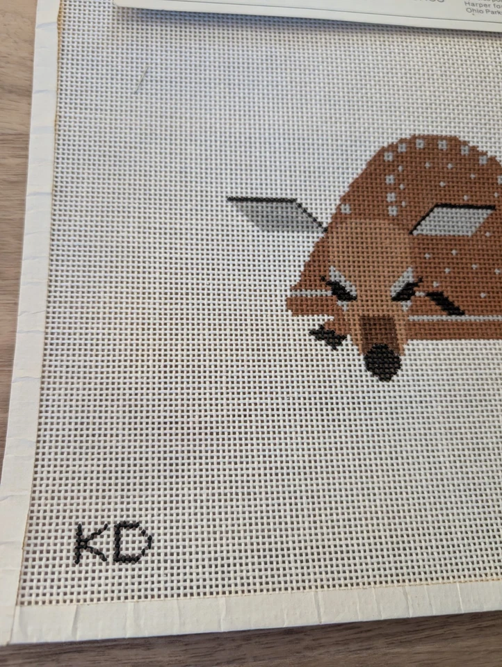 Charley Harper Hand Painted Needlepoint Canvas - FAWN CH-F011 - New - Image 3 of 4