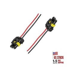 2PCS 9005 9006 9012 HB3 HB4 Female Adapter Wiring Harness Sockets, 2 PCS