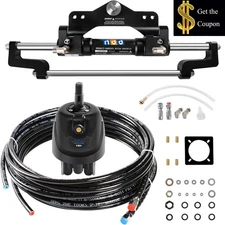 For SeaStar 350HP Boat Outboard Hydraulic Steering System Kit Cylinder Helm Pump