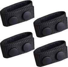 4 Pcs Nylon Duty Belt Keepers - Double Snaps for 2'' Wide Police Large, black