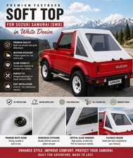 Suzuki Samurai Sierra Fastback Soft Top White-with Clear Windows -launch Offer