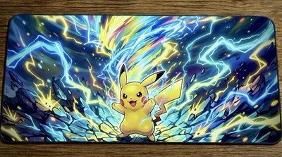 Pikachu Custom Pokémon TCG Standard CCG Playmat 24x14  Non-Slip 