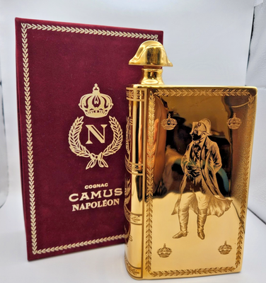 CAMUS Napoleon Book Decanter Gold 700ml Empty w/ Box 22k Gold