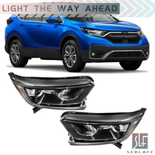 Pair For Honda CRV 2017-2022 W/LED DRL Headlight Headlamp Assy Replacement Black