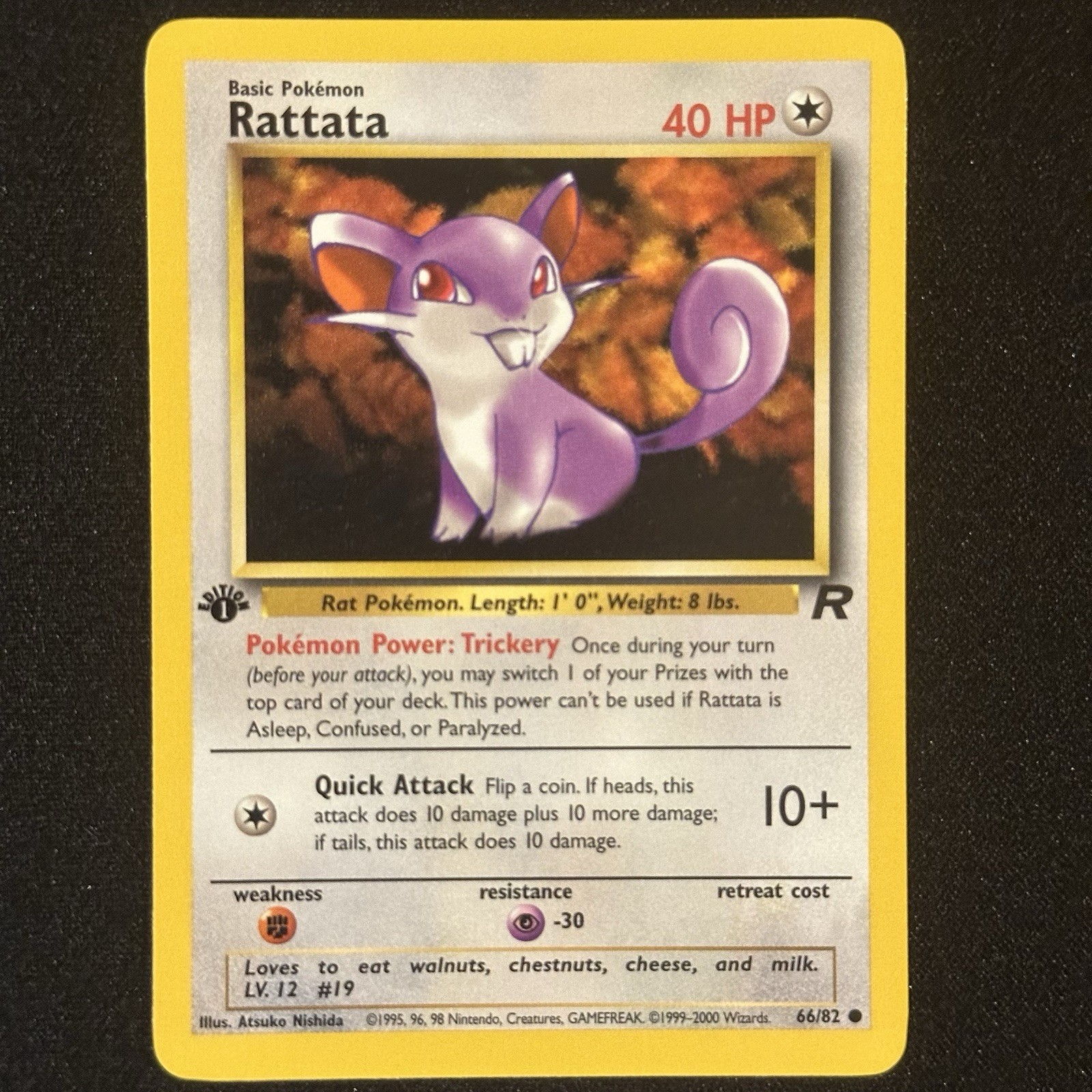 Rattata 66/82 First Edition Common | Team Rocket 2000 | Pokemon TCG | Near Mint