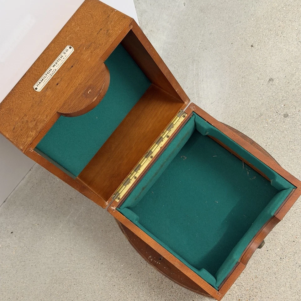 Caixa de cronômetro vintage Wood Hamilton Watch Co. Maritime Lancaster PA. Vela - Imagem 4 de 4