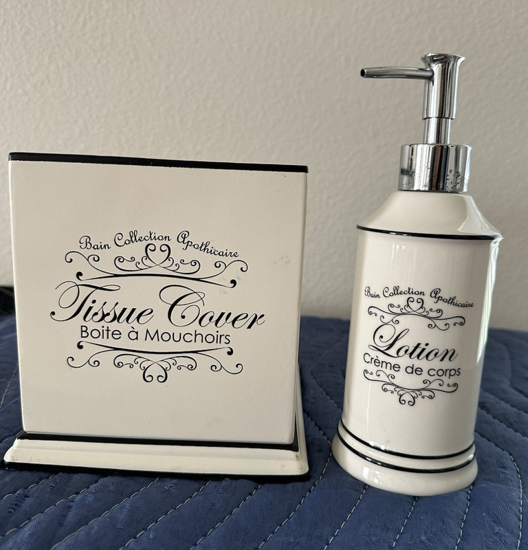 Bain Collection Apothicaire 2 Piece Toulouse Bath Tissue Cover And Lotion Pump