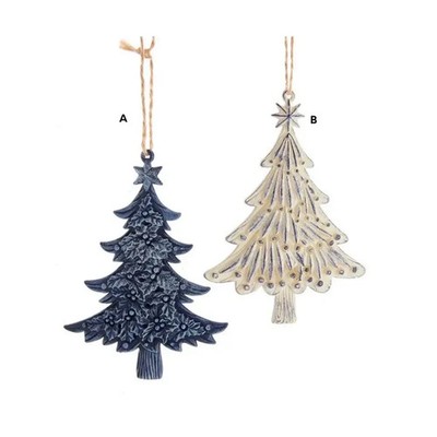 Blue and White Holly Tree Ornament