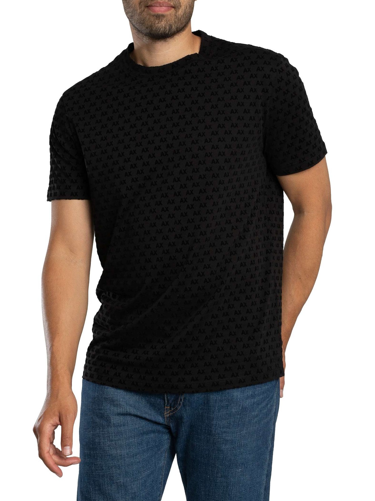 Armani Exchange Brand Pattern T-Shirt, Black - M