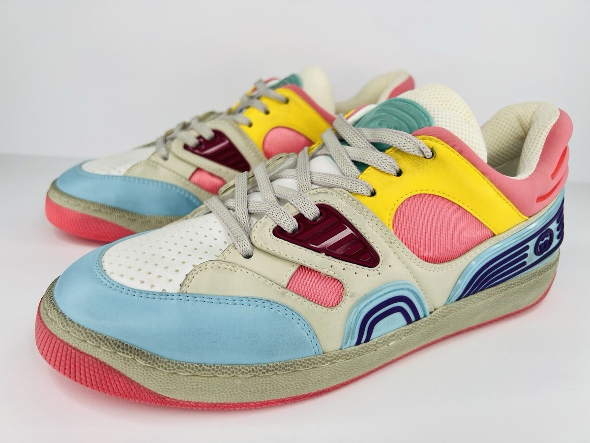 GUCCI Basket Low Top GG Demetra Vegan Distressed Basketball