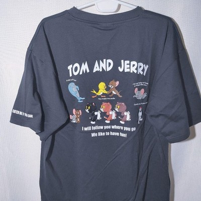 Warner Bros Tom and Jerry Rare Characters Back Print Embroidered T-Shirt XL