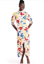 NWT Rixo for Target White Floral Mock Neck Cascade Dress, Size 6