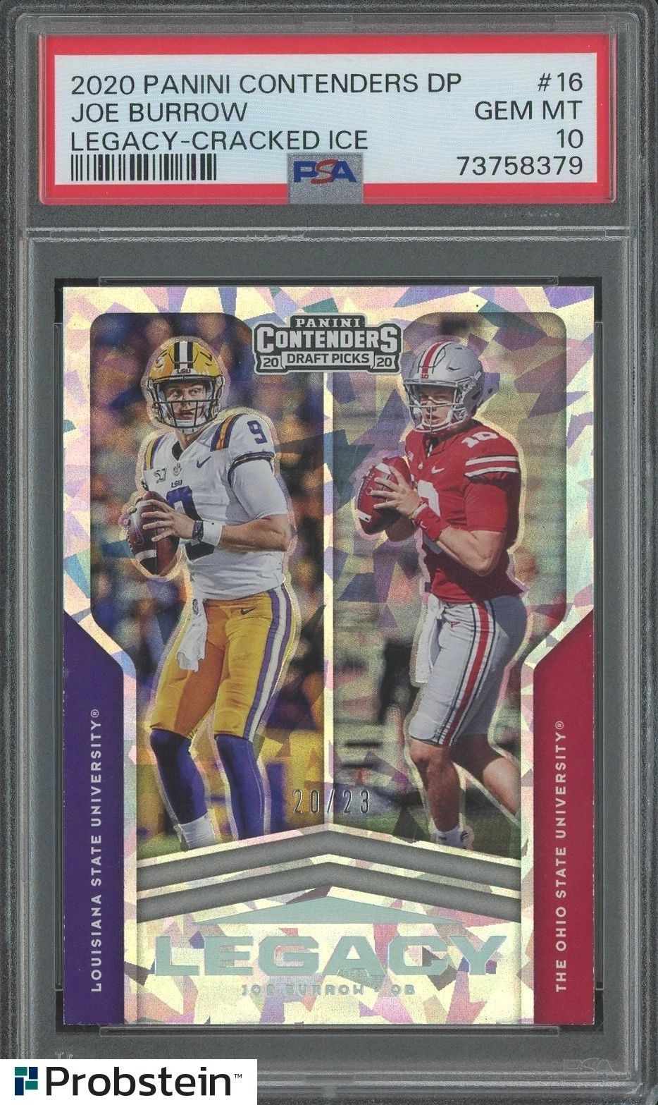 Joe Burrow Panini Contenders Draft Picks Legacy #16 Cracked Ice