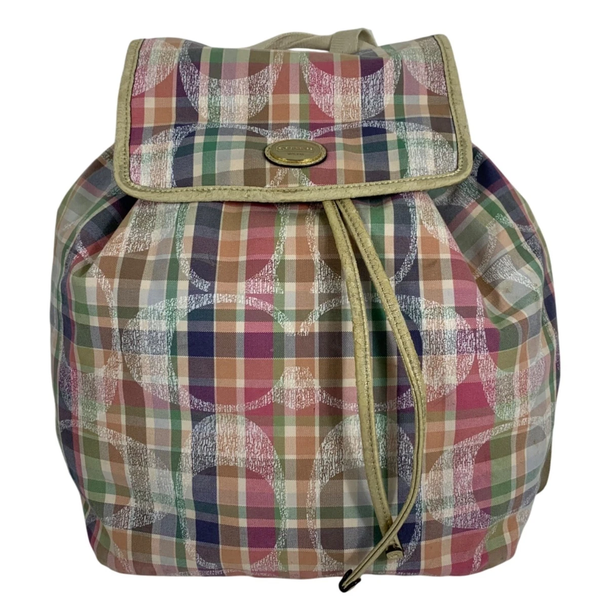 Coach packable Plaid Multicolor light Backpack Coach PACKABLE BACKPACK WITH GINGHAM PRINT | Mercari main image 4