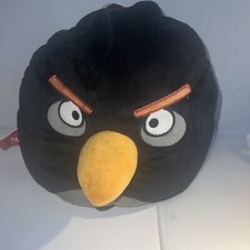 BLACK BOMB ANGRY BIRDS PLUSH MICRO BEADS PILLOW ROVIO 18"
