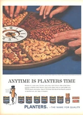1962 Planters Nuts Vintage Print Ad Mister Peanut Party Tray