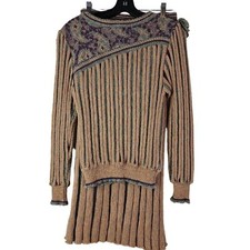 Lucey Harley Strachan Sweater  Skirt Set Women's Size M Purple Brown