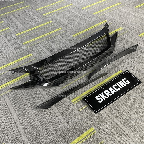 Fits For Honda Civic FK8 FC1 FK7 Real Carbon Fiber Front Center Mesh Grille Trim - Picture 36 of 37