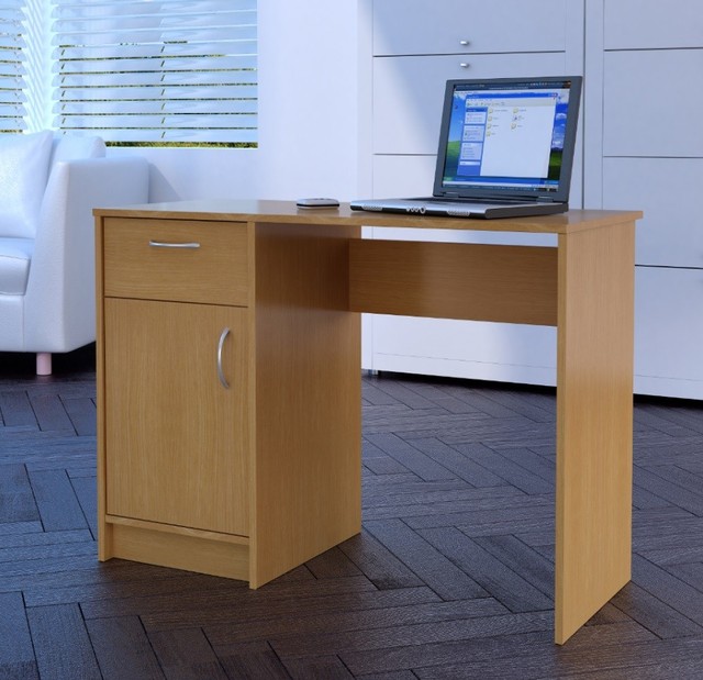 Desk Oak 1 Drawer Door Compact Computer Workstation Home Office Oak Desk 1 Drawer Door Compact Computer Workstation Home Office Table Tyler