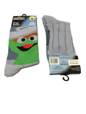 Sesame Street Oscar The Grouch Novelty Crew Socks 1 Pair Adult Size 9-13 NWT