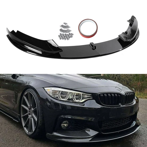 Gloss Black Front Splitter Lip For BMW 4Series F32 F33 F36 M Performance 2013-20 - Picture 1 of 15