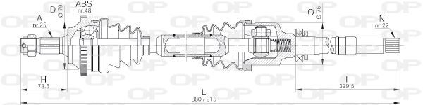 Cardan droit Peugeot 206 CC 1.6 en acier forgé haute résistance mécanique
