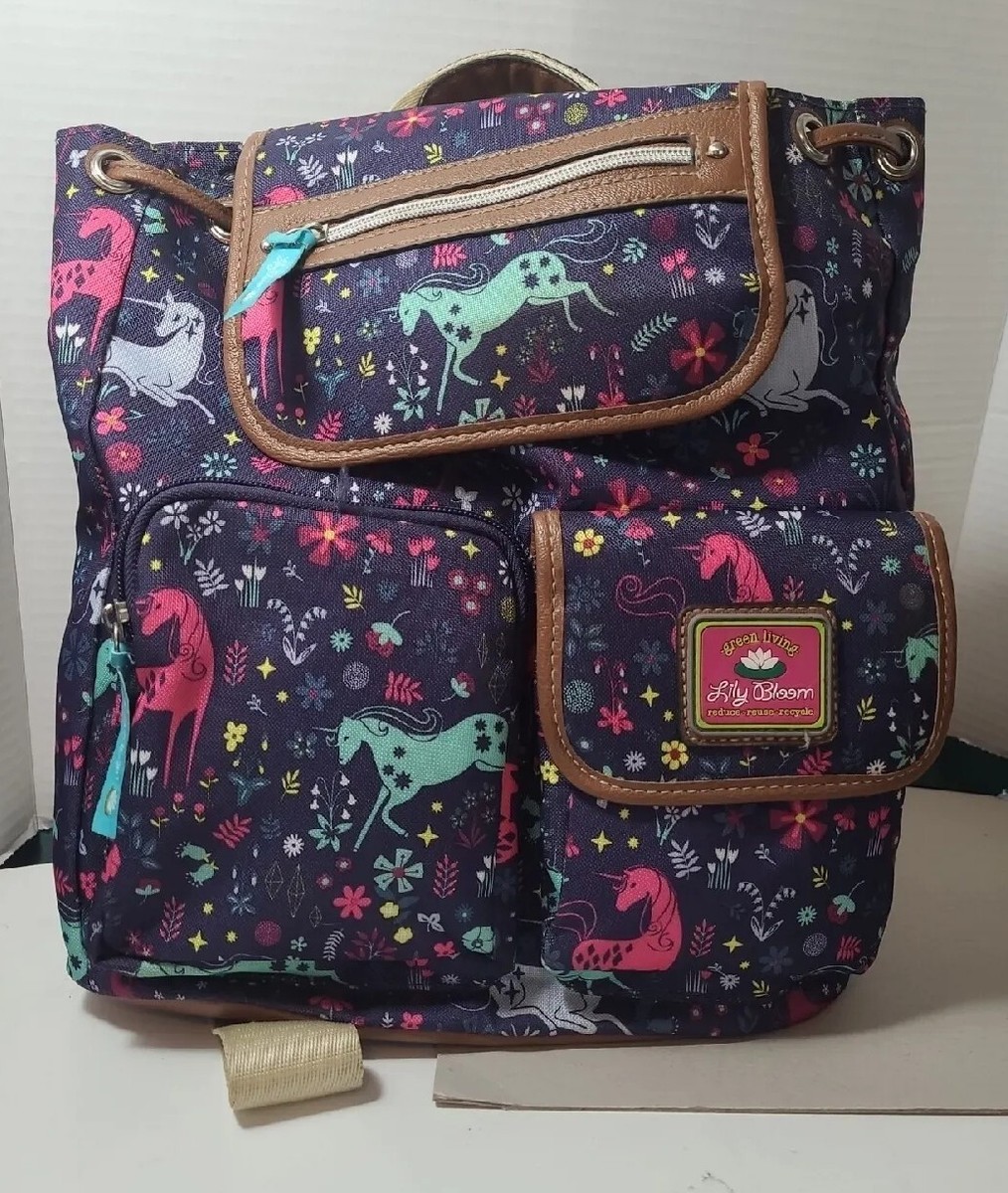 Lily Bloom Unicorn Riley Backpack floral Unicorn | eBay display picture 2