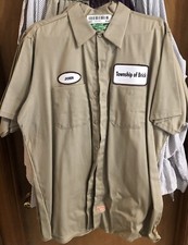 Amazing Red Kap L Short Sleeve Work Shirt w/ Township Of Brick John Patches