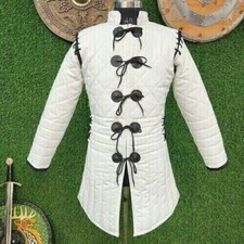 Gambeson Thick Padded Coat Full Sleeve Medieval Jacket Armor SCA Cotton Fabric