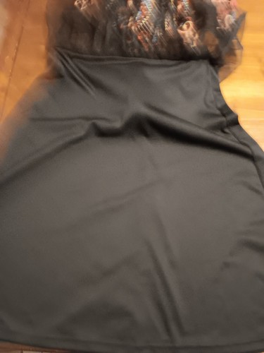 Forever 21 Black Sheer Mesh Embroidered Midi Skirt Party A Line Womens Sz Medium - Picture 10 of 13