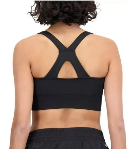 New Balance Women's Tech Training Sports Bra Racerback WB33468, Black - Picture 2 of 2