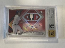 2014 Bowman Platinum Mookie Betts ROOKIE Autograph Red Refractor /25 BGS 8.5