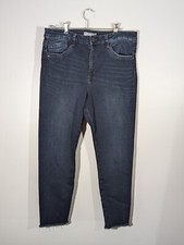 Wit Wisdom Womens Skinny Jeans Size 16 Dark Wash Denim Stretch Ankle Raw Hem