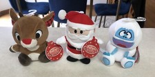 3 Rudolph the Red Nosed Reindeer Baby Plush 6" Rattle Toy Santa Snowman New