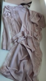 AGENT PROVOCATEUR SEXY SILK & LACE GOWN DUSTY MAUVE SIZE SMALL *SAMPLE*