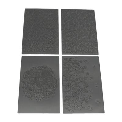 4 Stück Polymer Clay Struktur Blätter Fondant Dekore Kunstwerk Ton Stempel Matten