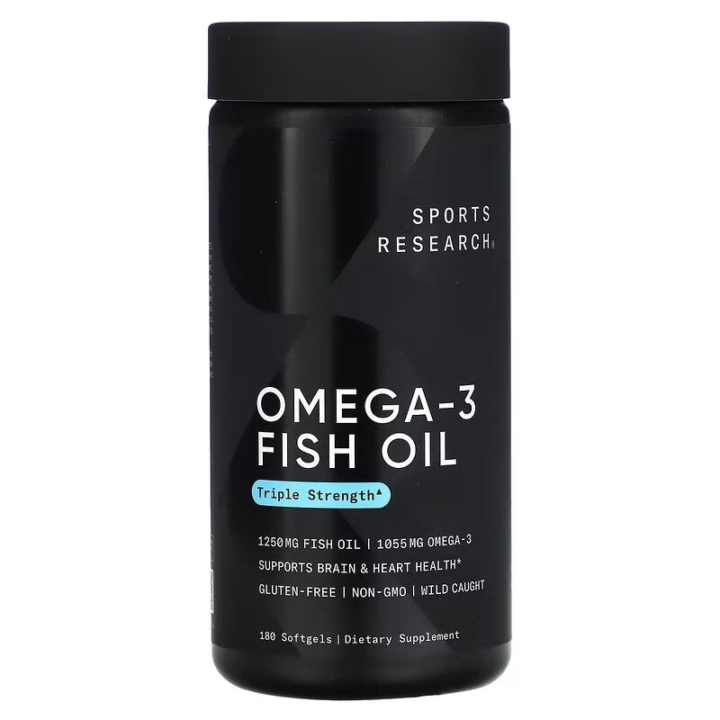 Huile de poisson oméga-3 sans reflux gastrique 180 capsules à enveloppe molle