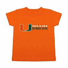 Two Feet Ahead NCAA Miami Hurricanes Children Unisex Short Sleeve Tshirt,Medi...