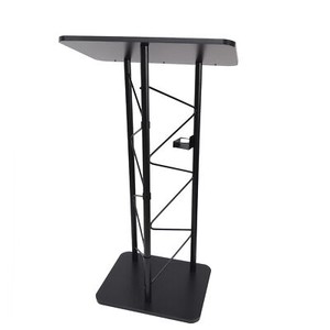 Returned! Metal & Wood Truss Podium 25"x16"x47" Church Pulpit Lectern Cup Holder