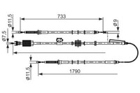 Bosch 1 987 482 803 Handbremsseil Seilzug Bremsseil FüR Opel