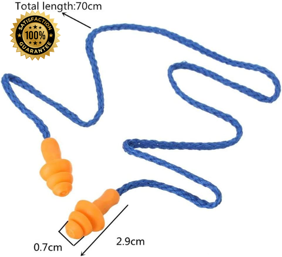 Silicone Earplugs, 10 Pairs Waterproof Corded Ear Plugs Spiral Earplug