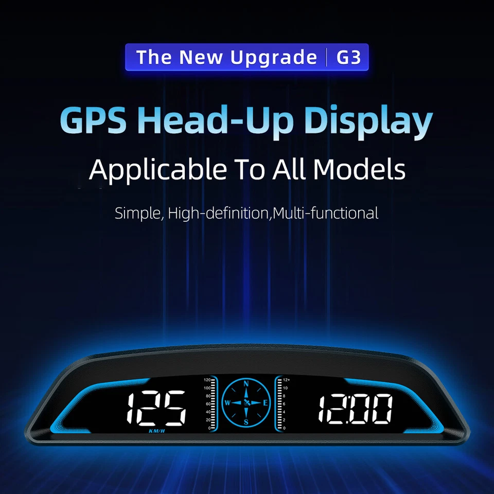 Speedometer Car GPS Hud Head Up Display Digital Speed KM/H MPH Over-Speed Alarm - image 2 of 4