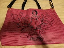 DISNEY PARKS PRINCESS TOTE SHOULDER BAG SNOW WHITE ARIEL CINDERELLA PINK Large