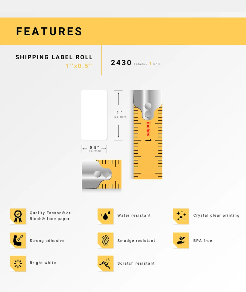 ZEBRA / ELTRON 1x0.5 (1" x 1/2") Direct Thermal Labels - (10) Rolls of 2430 - Image 4 of 4