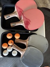 Ping Pong Paddle Set - Includes 4 Player Rackets 7 Professional Tennis Balls