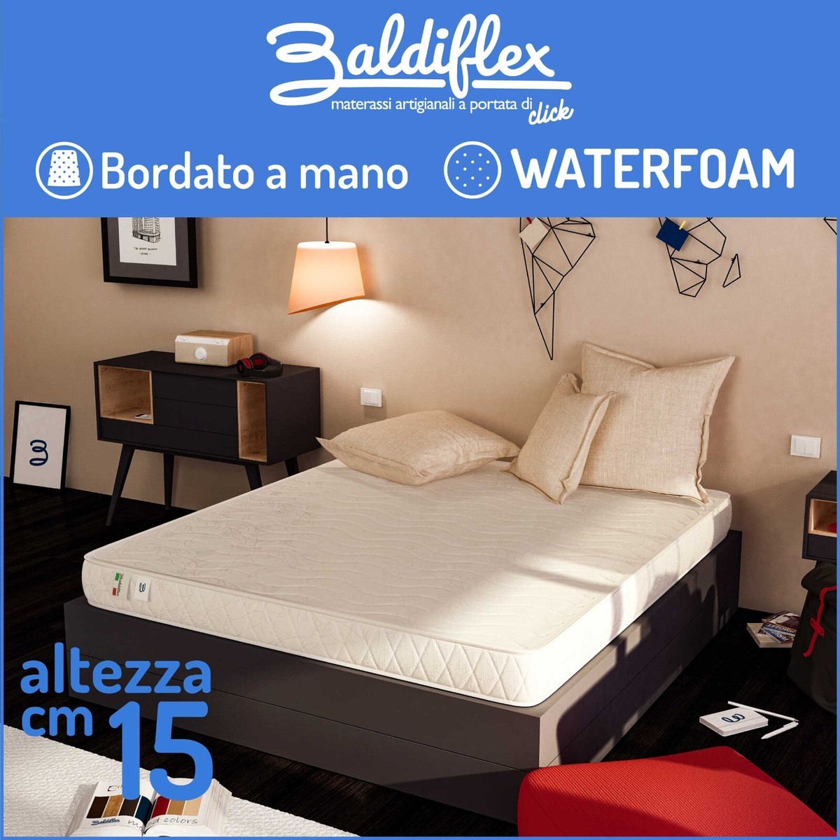 Materasso Singolo 80x190 Ortopedico Altezza 20 Cm - In Waterfoam, Dispositivo Medico, Made In Italy Indeformabile Anallergico Antibatterico Antiacaro E Traspirante 82773985 - Foto 6