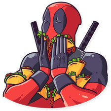 Deadpool sticker logo marvel comics funny tacos weatherproof bumper vinyl decal
